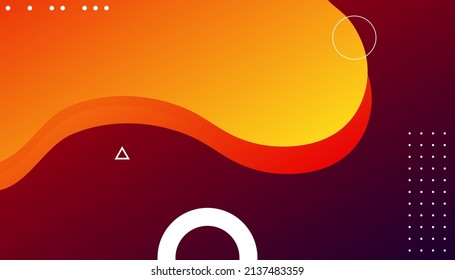 fluid gradient orange background. Colorful geometric background pattern. Fluid shapes composition with trendy gradients. Eps10 vector