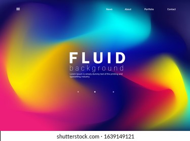 Fluid gradient particles. Modern colorful bubble shapes concept.  3d  geometric liquid for banner, poster, cover, flyer, presentation, advertising, landing page. Vector illustration