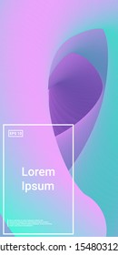 Fluid Gradient Poster. Blue, Purple, Teal, Modern Geometrical Layout. Minimal Dynamic Web Applications. Mobile Vertical Flyer. Vector Template Design.
 Simple, Creative, Screen Magazine.