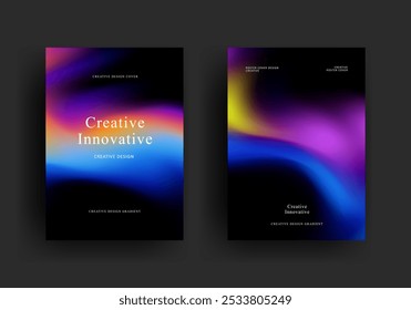 fluid gradient poster template. futuristic retro covers design. Trendy front page design for Banner, Poster, Flyer, Invitation and Annual Report