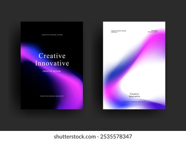 fluid gradient poster template. futuristic retro covers design. Trendy front page design for Banner, Poster, Flyer, Invitation and Annual Report