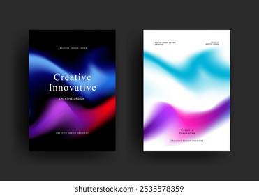 fluid gradient poster template. futuristic retro covers design. Trendy front page design for Banner, Poster, Flyer, Invitation and Annual Report