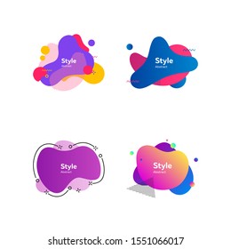Fluid gradient shapes. Dynamical colored forms. Gradient banners with flowing liquid shapes. Template for design of logo, poster or presentation. Vector illustration