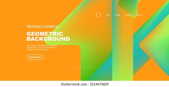 Fluid gradient triangles landing page background. Vector illustration for wallpaper, banner, background, leaflet, catalog, cover, flyer