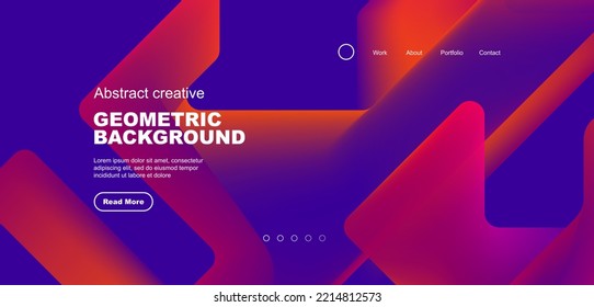 Fluid gradient triangles landing page background. Vector illustration for wallpaper, banner, background, leaflet, catalog, cover, flyer