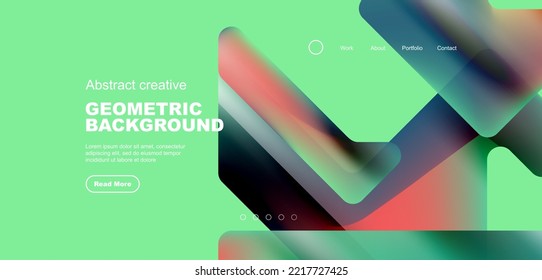 Fluid gradient triangles landing page background. Vector illustration for wallpaper, banner, background, leaflet, catalog, cover, flyer