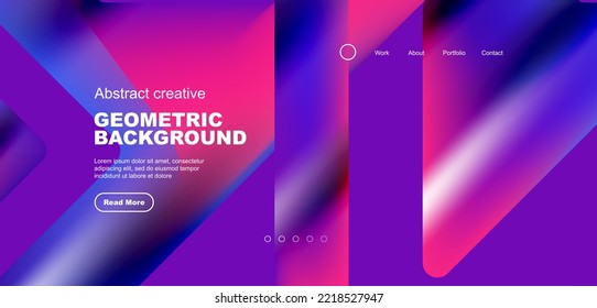 Fluid gradient triangles landing page background. Vector illustration for wallpaper, banner, background, leaflet, catalog, cover, flyer