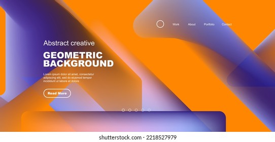 Fluid gradient triangles landing page background. Vector illustration for wallpaper, banner, background, leaflet, catalog, cover, flyer