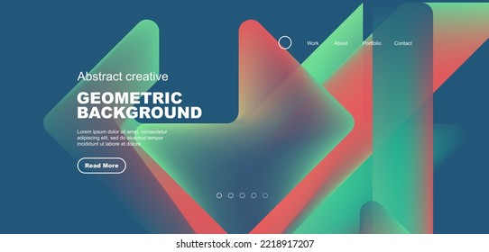 Fluid gradient triangles landing page background. Vector illustration for wallpaper, banner, background, leaflet, catalog, cover, flyer
