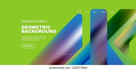Fluid gradient triangles landing page background. Vector illustration for wallpaper, banner, background, leaflet, catalog, cover, flyer
