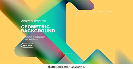 Fondo de la página de inicio de triángulos de gradiente de fluido. Ilustración vectorial de papel tapiz, banner, fondo, folleto, catálogo, cubierta, volante
