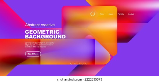 Fluid gradient triangles landing page background. Vector illustration for wallpaper, banner, background, leaflet, catalog, cover, flyer