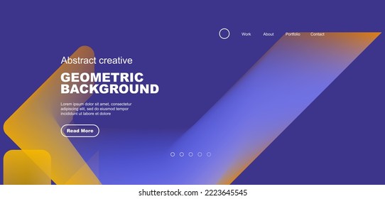 Fluid gradient triangles landing page background. Vector illustration for wallpaper, banner, background, leaflet, catalog, cover, flyer