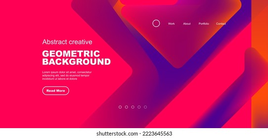 Fluid gradient triangles landing page background. Vector illustration for wallpaper, banner, background, leaflet, catalog, cover, flyer