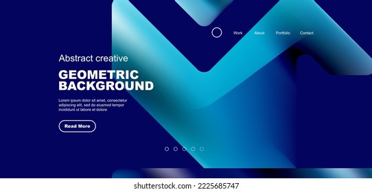 Fluid gradient triangles landing page background. Vector illustration for wallpaper, banner, background, leaflet, catalog, cover, flyer