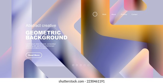 Fondo de la página de inicio de triángulos de gradiente de fluido. Ilustración vectorial de papel tapiz, banner, fondo, folleto, catálogo, cubierta, volante