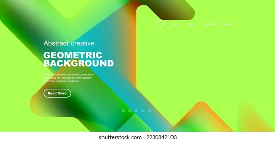 Fluid gradient triangles landing page background. Vector illustration for wallpaper, banner, background, leaflet, catalog, cover, flyer