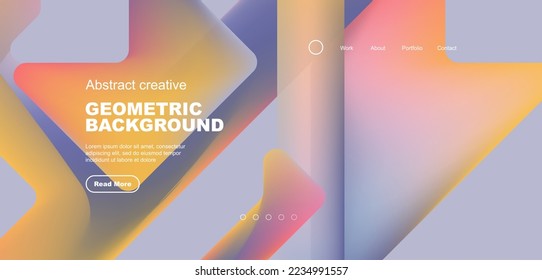 Fluid gradient triangles landing page background. Vector illustration for wallpaper, banner, background, leaflet, catalog, cover, flyer