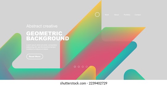 Fondo de la página de inicio de triángulos de gradiente de fluido. Ilustración vectorial de papel tapiz, banner, fondo, folleto, catálogo, cubierta, volante