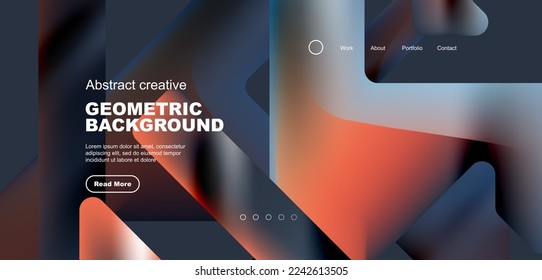 Fluid gradient triangles landing page background. Vector illustration for wallpaper, banner, background, leaflet, catalog, cover, flyer