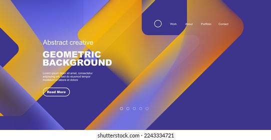 Fluid gradient triangles landing page background. Vector illustration for wallpaper, banner, background, leaflet, catalog, cover, flyer