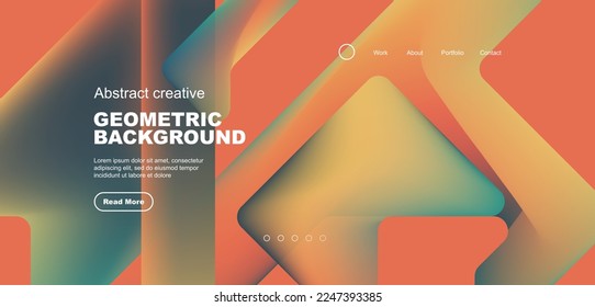 Fluid gradient triangles landing page background. Vector illustration for wallpaper, banner, background, leaflet, catalog, cover, flyer