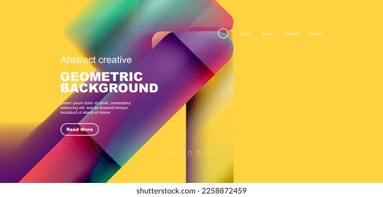 Fluid gradient triangles landing page background. Vector illustration for wallpaper, banner, background, leaflet, catalog, cover, flyer