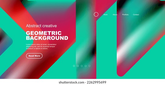 Fluid gradient triangles landing page background. Vector illustration for wallpaper, banner, background, leaflet, catalog, cover, flyer
