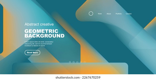 Fluid gradient triangles landing page background. Vector illustration for wallpaper, banner, background, leaflet, catalog, cover, flyer