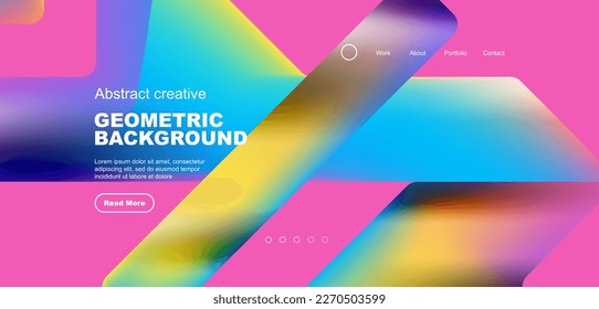 Fluid gradient triangles landing page background. Vector illustration for wallpaper, banner, background, leaflet, catalog, cover, flyer