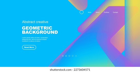 Fondo de la página de inicio de triángulos de gradiente de fluido. Ilustración vectorial de papel tapiz, banner, fondo, folleto, catálogo, cubierta, volante