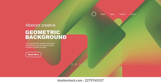 Fluid gradient triangles landing page background. Vector illustration for wallpaper, banner, background, leaflet, catalog, cover, flyer
