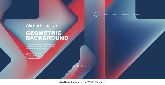 Fluid gradient triangles landing page background. Vector illustration for wallpaper, banner, background, leaflet, catalog, cover, flyer