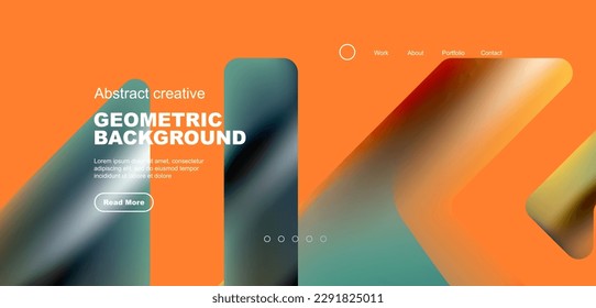 Fluid gradient triangles landing page background. Vector illustration for wallpaper, banner, background, leaflet, catalog, cover, flyer