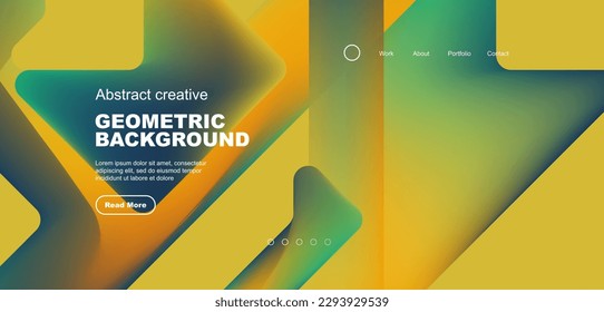 Fluid gradient triangles landing page background. Vector illustration for wallpaper, banner, background, leaflet, catalog, cover, flyer