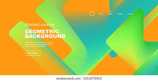Fluid gradient triangles landing page background. Vector illustration for wallpaper, banner, background, leaflet, catalog, cover, flyer