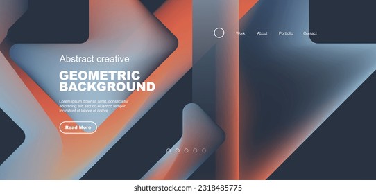 Fondo de la página de inicio de triángulos de gradiente de fluido. Ilustración vectorial de papel tapiz, banner, fondo, folleto, catálogo, cubierta, volante