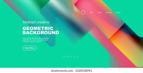 Fluid gradient triangles landing page background. Vector illustration for wallpaper, banner, background, leaflet, catalog, cover, flyer