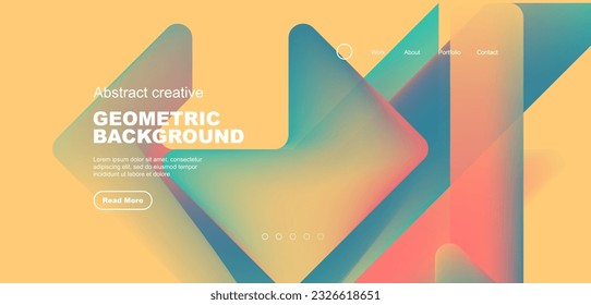 Fluid gradient triangles landing page background. Vector illustration for wallpaper, banner, background, leaflet, catalog, cover, flyer