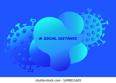 Fluid gradient vector shape. Stay home, work at home, stay safe. Social media campaign and coronavirus prevention for reduce risk of infection and spreading the virus.