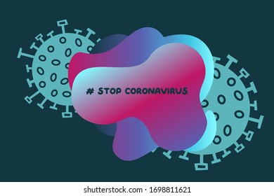 Fluid gradient vector shape. Stay home, work at home, stay safe. Social media campaign and coronavirus prevention for reduce risk of infection and spreading the virus.