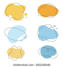 Fluid graphic shape element design isolated on white background. Vector background or liquid abstract geometric modern splash. Set for text copy space, the idea of curvy backdrop for flyer or brochure