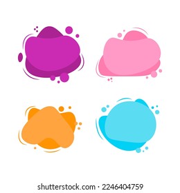 Fluid graphic shape element design vector background or liquid abstract geometric modern splash. Set for text copy space.
