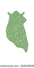 Fluid green bubble in chalk sketch style forms an organic chat message. Fluid squiggle shape creates a rectangular speech bubble for talk and graphic message communication.