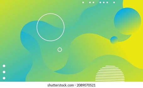 Fluid green gradient shapes composition. dynamic background, gradient color, flowing shapes