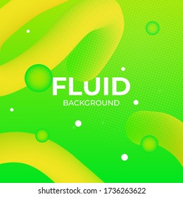 Fluid Green Yellow Color Background Design