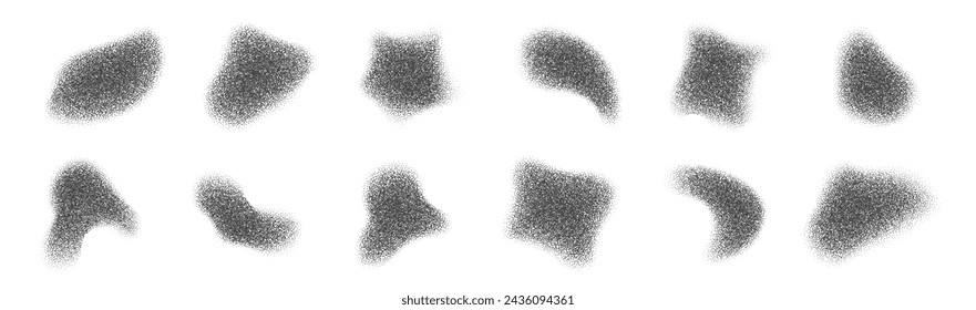 Fluid halftone forms, abstract liquid grainy various shapes, Stipple doodle design fluid background.