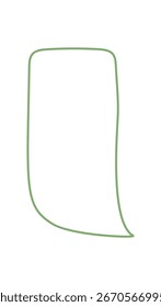 Fluid hand drawn outline forms a unique conversation speech box. Rectangle balloon with round bubble accent shapes a modern message and chat textbox. Ideal for text or communication elements in
