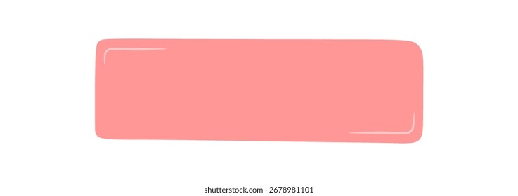 O banner de quadro de texto desenhado à mão fluida mostra uma caixa retangular rosa suave. Este fundo funciona como uma etiqueta de maquete e banner, modelo moderno para cartão ou design de capa com estilo limpo mínimo.