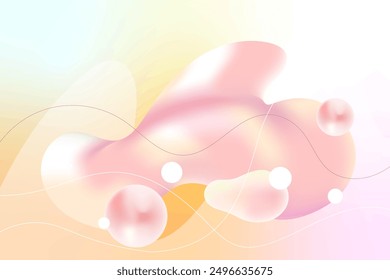 Fluid holographic background with 3d liquid splash rainbow pastel color spill bubble, iridescent gradient colorful amorphous shapes Pearlescent Design Abstract for background and poster